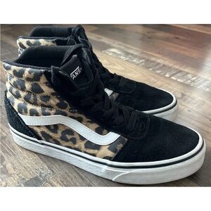 Vans Sk8 Hi Top Black Cheetah Print Sneaker Shoes Animal Print Skate Leopard